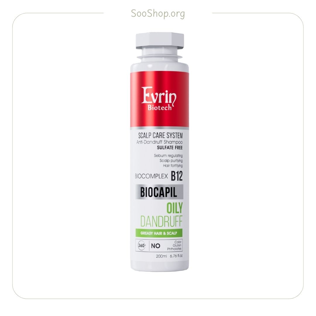 شامپو تقویت کننده و ضد شوره چرب اورین (اصل) | Evrin Strengthening Anti-Dandruff Shampoo – Oily Scalp