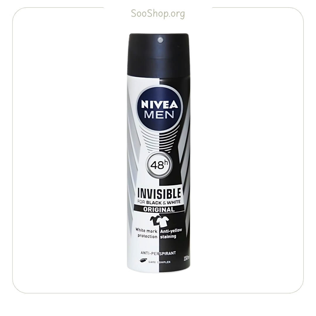 اسپری بدن مردانه نیوآ مدل بلک اند وایت اینویزیبل فرش (اصل) | Nivea Men Black & White Invisible Fresh Body Spray