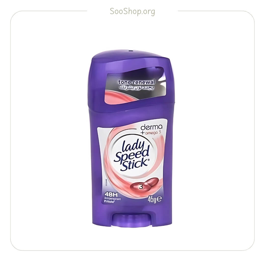 استیک ضد تعریق جامد درما زنانه لیدی اسپید (بدون الکل) (اصل) | Lady Speed Stick Derma Alcohol-Free Antiperspirant