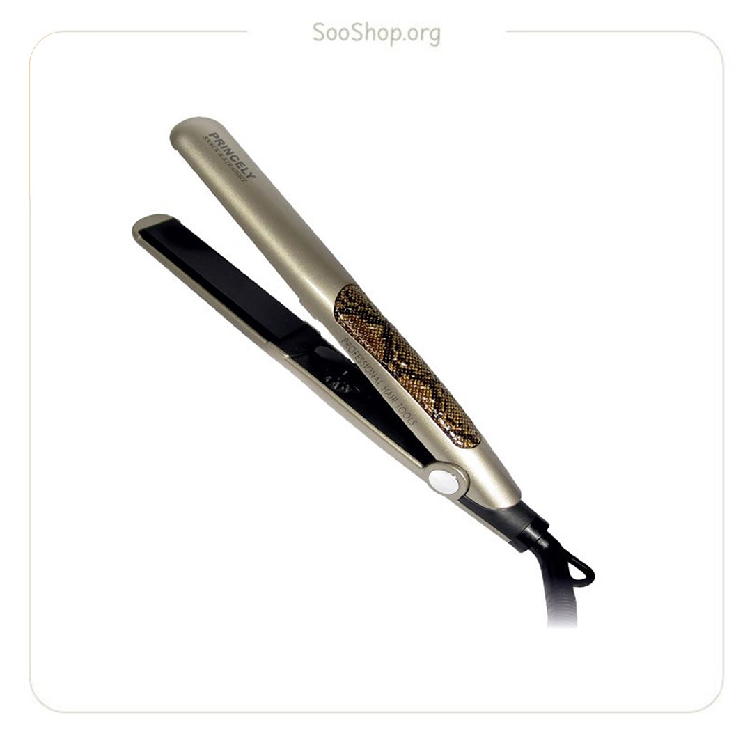 اتو مو سرامیکی حرفه‌ای پرینسلی پوست ماری PR113 (اصل) | Princely Professional Ceramic Hair Straightener Snake Skin PR113