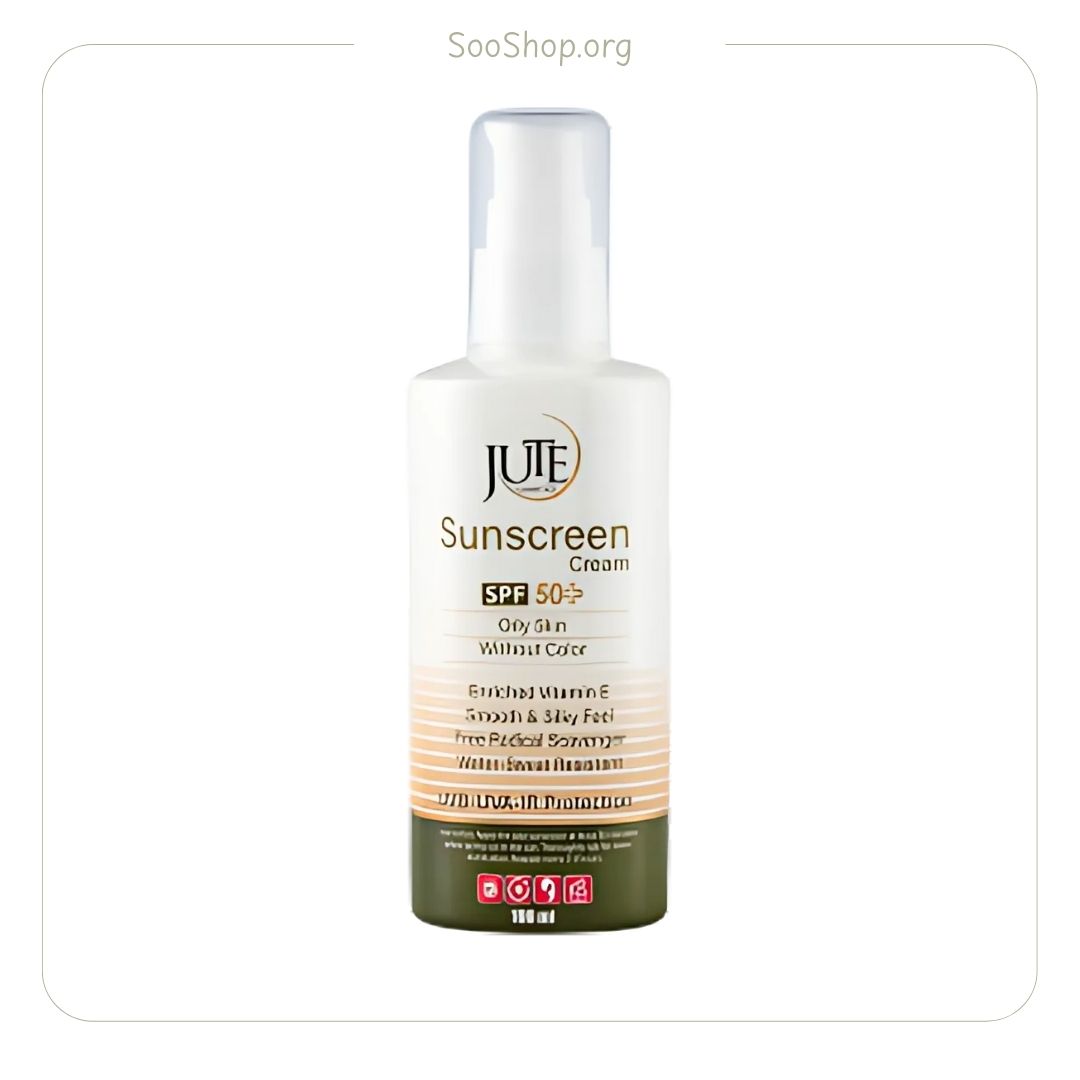 ژوت – ضد آفتاب پمپی بی رنگ پوست چرب SPF50 (۱۰۰ میل) | Jute Pump Sunscreen for Oily Skin SPF50 (100ml)