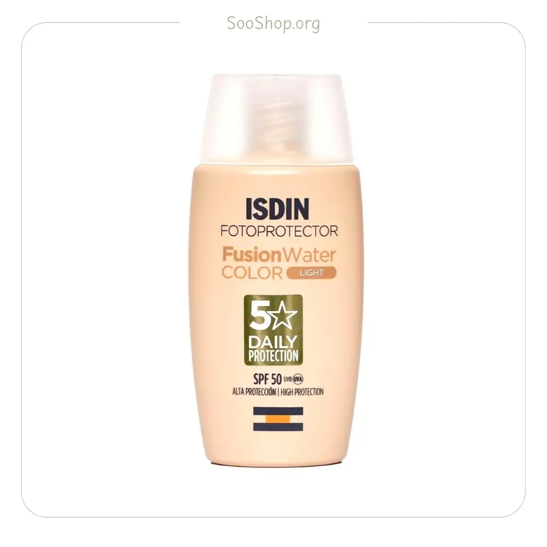 ضد آفتاب فیوژن واتر ایزدین SPF 50 رنگی لایت (اصل) | Isdin Fusion Water Color Light SPF50