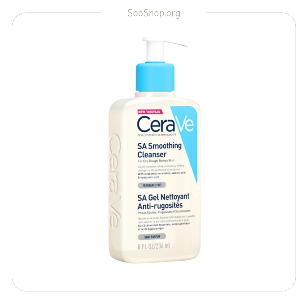 ژل شسستشو سراوی CeraVe مدل SA Smoothing حجم 236 میل | صاف و نرم کننده پوست زبر و خشک CeraVe SA Smoothing Cleanser 236ml