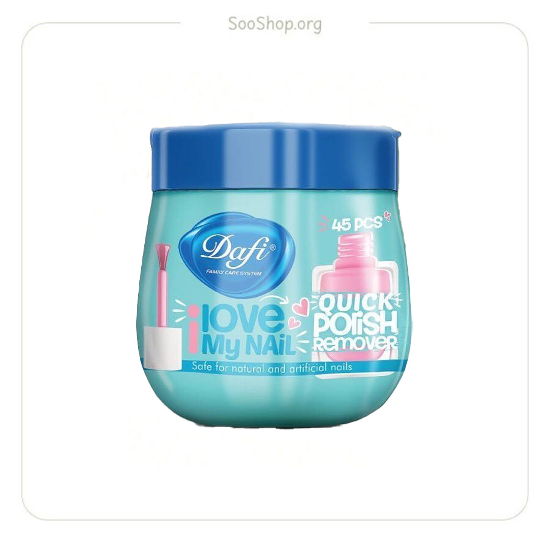 دستمال مرطوب لاک پاک کن قوطی دافی (اصل) | Dafi Nail Polish Remover Wet Wipes Jar