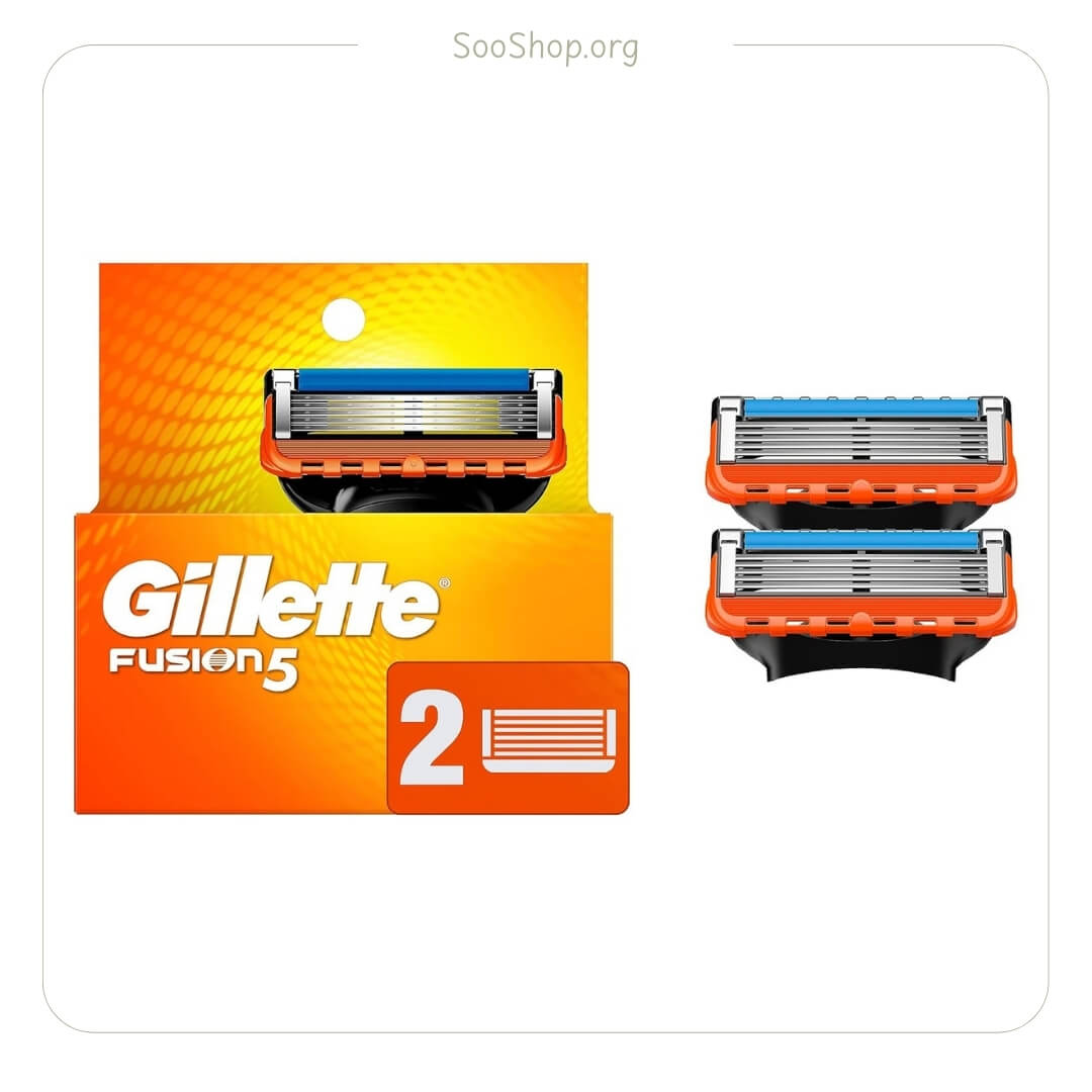 یدک خودتراش ژیلت مدل Fusion 5 بسته 2 عددی (اصل) | Gillette Fusion 5 Razor Refills 2-Pack