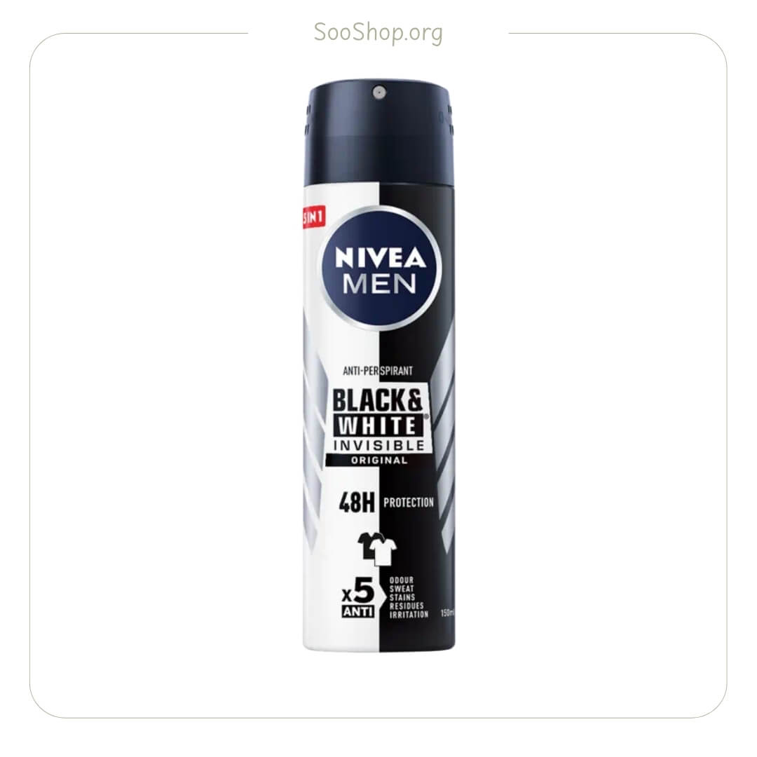 اسپری بدن مردانه نیوآ مدل بلک اند وایت اینویزیبل اورجینال (اصل) | Nivea Men Black & White Invisible Original Body Spray