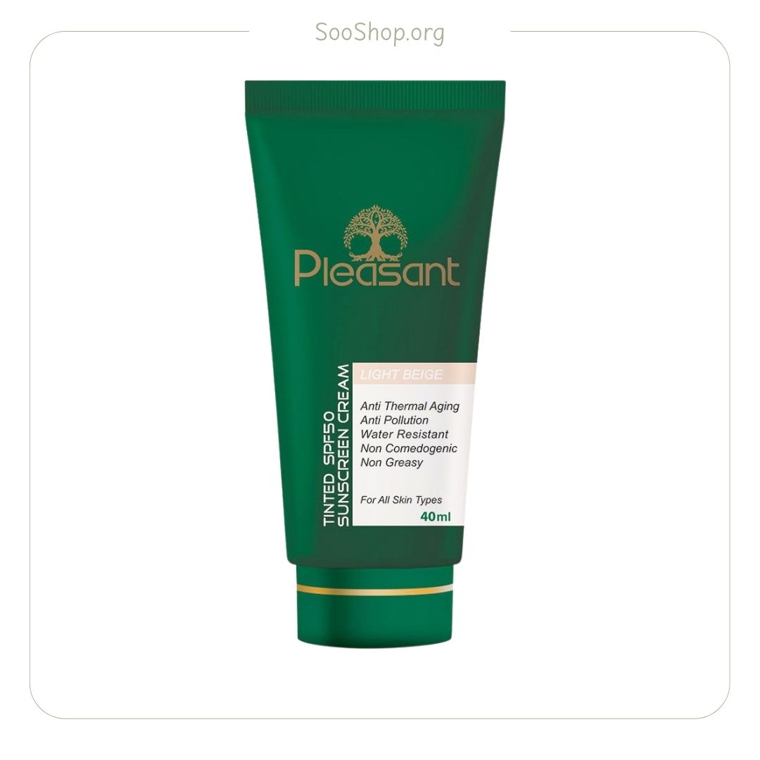 کرم ضد آفتاب رنگی مولتی اکشن پلزنت SPF50 بژ روشن (اصل) | Pleasant Multi-Action Tinted Sunscreen SPF50 Light Beige