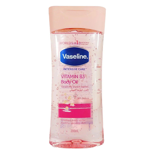 روغن بدن وازلین روشن کننده VASELINE VITAMIN B3 BODY OIL حجم200ml اصل