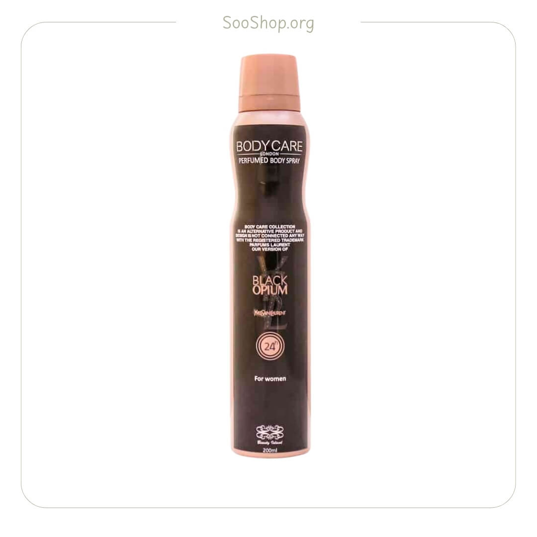 اسپری خوشبو کننده بدن زنانه بادی کر با رایحه Black Opium Floral (اصل) | Body-Care Black Opium Floral Scent Body Spray for Women