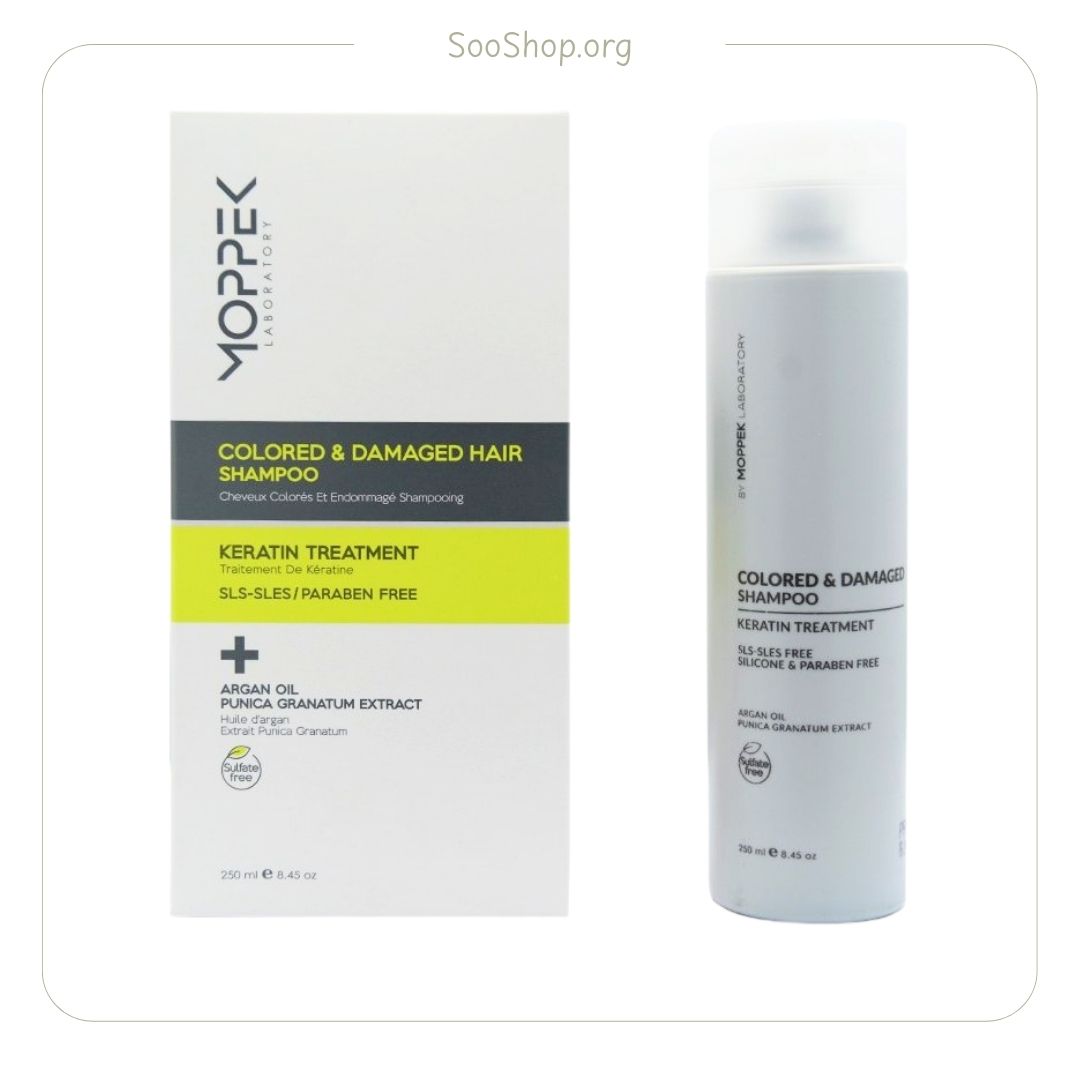 شامپو کراتینه موپک برای موهای رنگ شده و آسیب دیده (اصل) | Mopak Keratin Shampoo for Colored and Damaged Hair