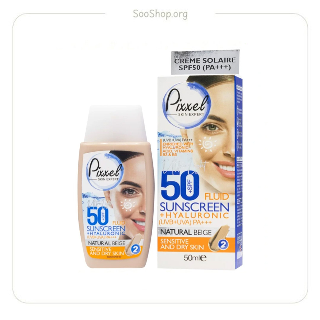 کرم ضد آفتاب رنگ بژ طبیعی مناسب پوست خشک پیکسل (اصل) | Pixel Natural Beige Sunscreen Cream for Dry Skin