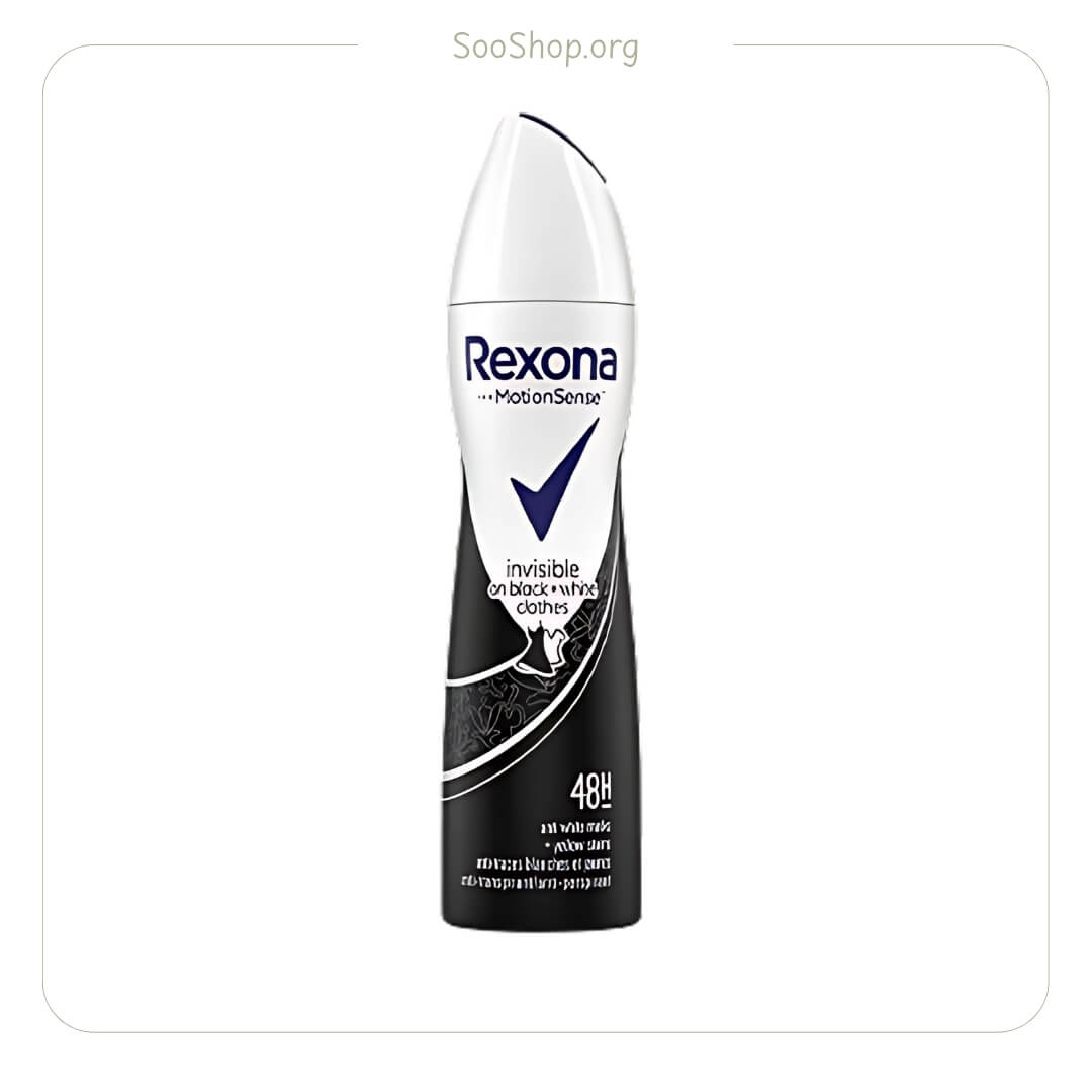 اسپری ضد تعریق زنانه اینویزیبل بلک اند وایت رکسونا - 200 میل (Rexona Invisible on Black & White Clothes Spray For Women)