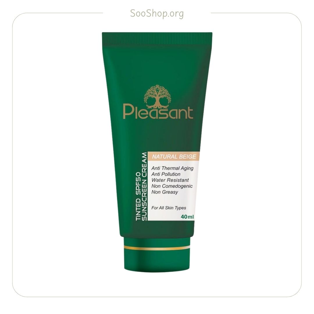 کرم ضد آفتاب رنگی مولتی اکشن پلزنت SPF50 بژ طبیعی (اصل) | Pleasant Multi-Action Tinted Sunscreen SPF50 Natural Beige