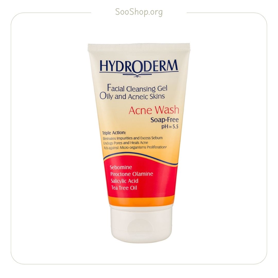 ژل شستشوی صورت هیدرودرم مخصوص پوست چرب 150 میل (اصل) | Hydroderm Oily Skin Cleansing Gel