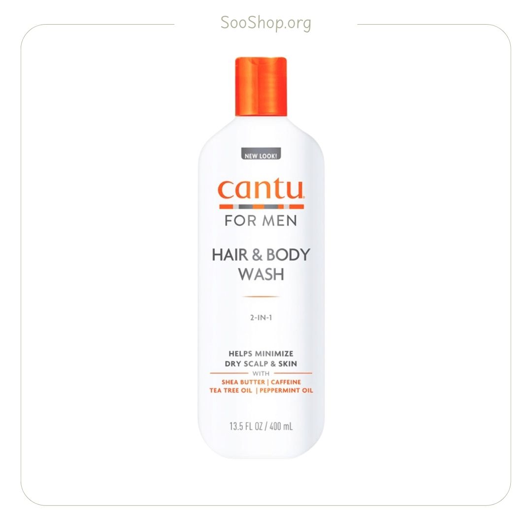 شامپو کانتو Cantu مردانه ۲ در ۱ مو و بدن مدل For Men 2-in-1 Hair & Body Wash (اصل)