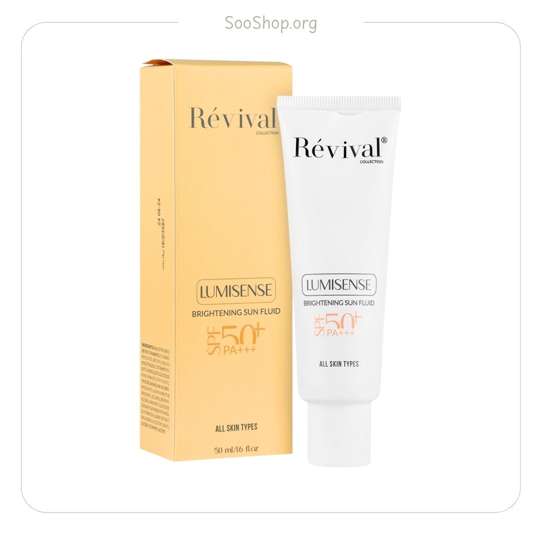 فلوئید ضدآفتاب روشن کننده رویوال SPF50 (اصل) | Rvival Brightening Fluid Sunscreen SPF50