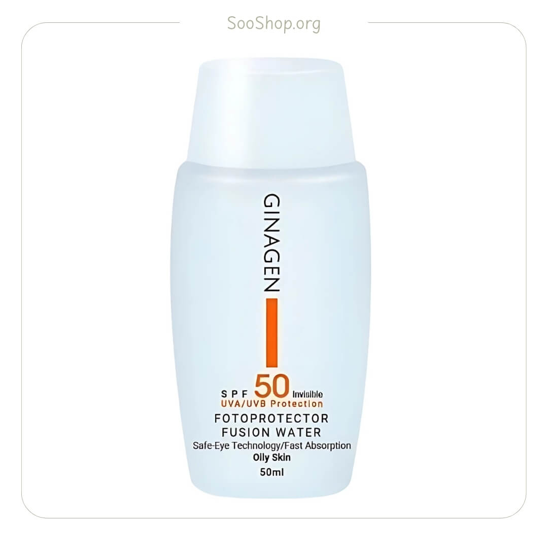 کرم ضد آفتاب بی رنگ ژیناژنSPF 50 حجم 50 میل  پوست چرب(اصل)