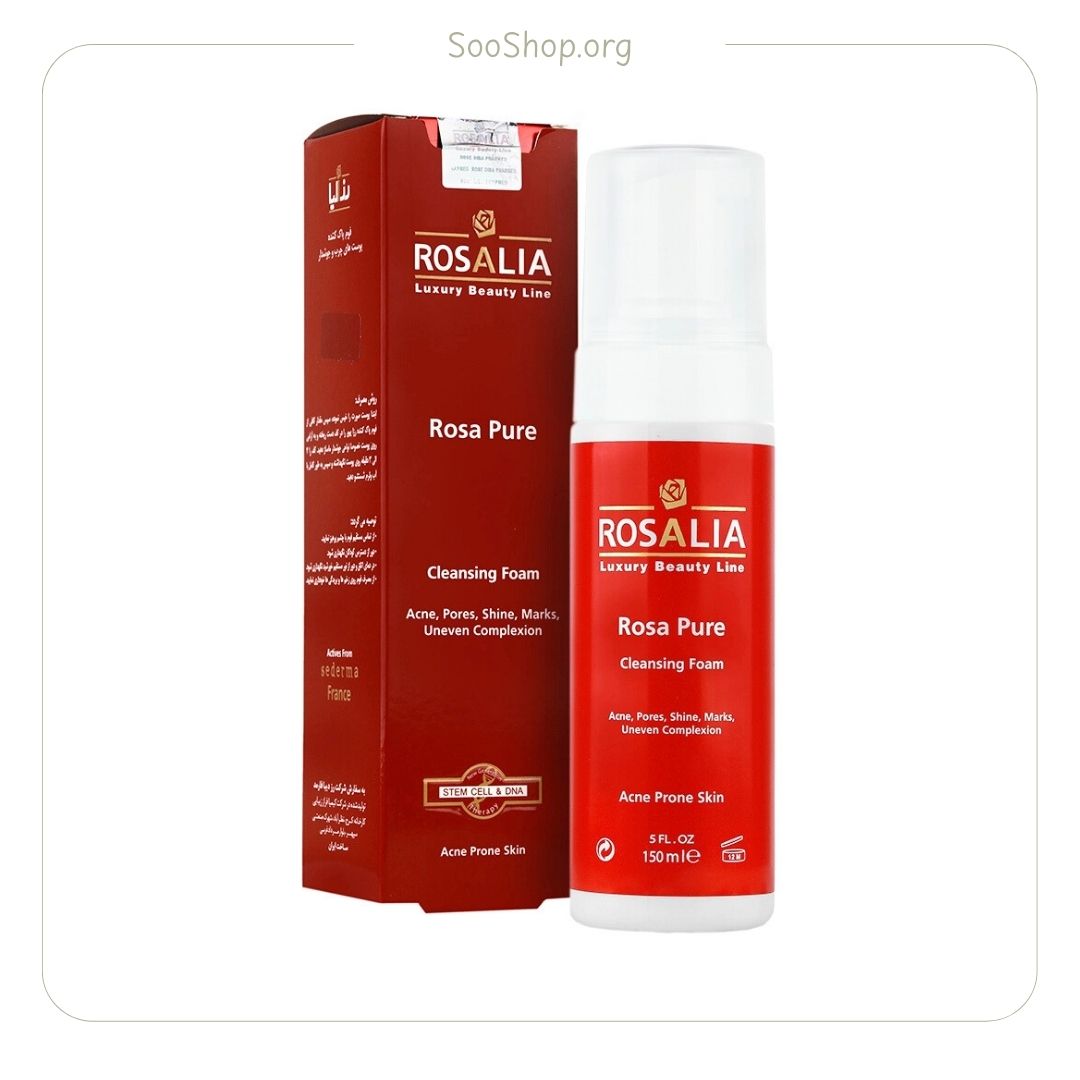 فوم پاک کننده ضد جوش رزالیا مدل رز پیور (اصل) | Rosalia Rosa Pure Cleansing Foam