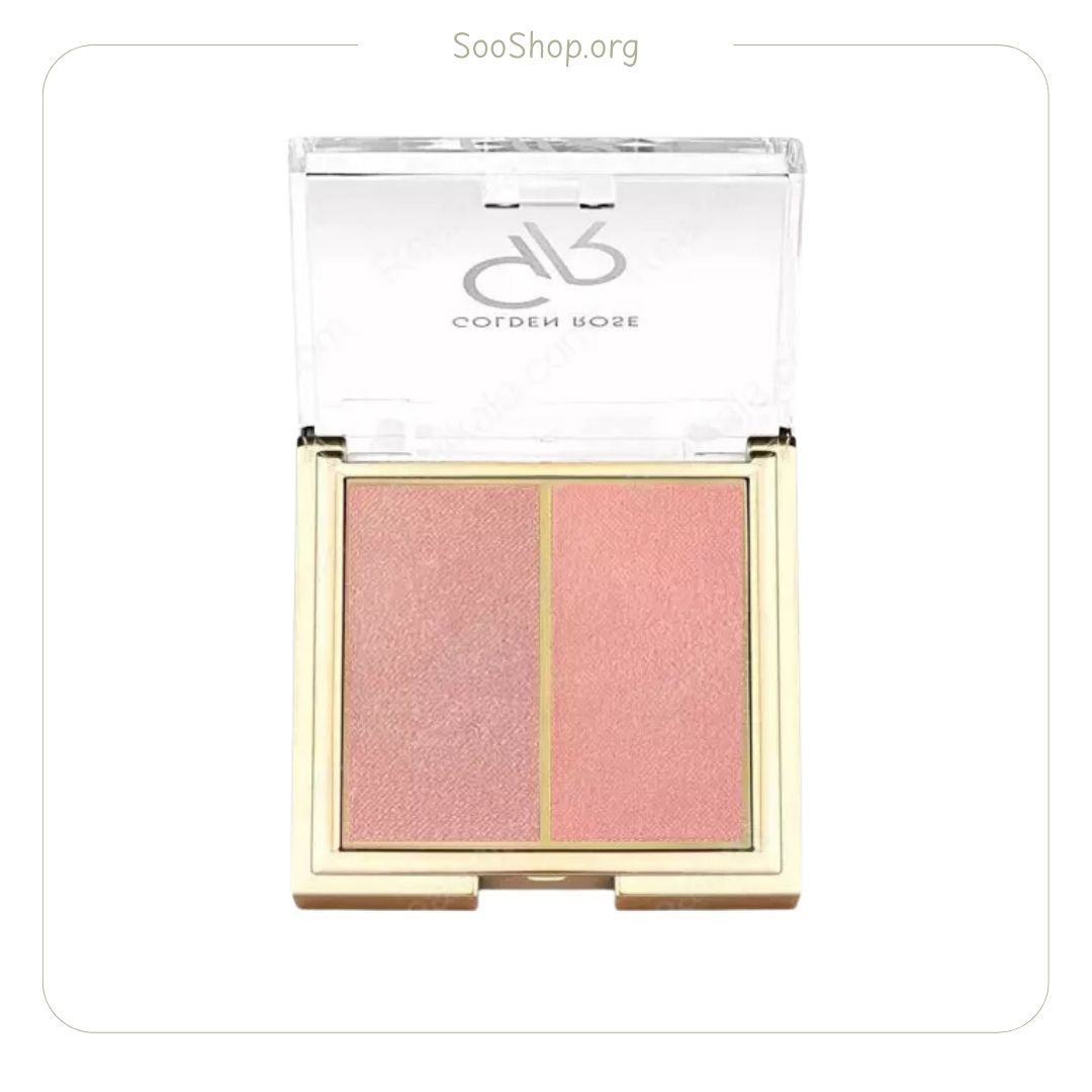 رژگونه دوتایی گلدن رز مدل Peachy Coral شماره ۰۴ (اصل) | Golden Rose Peachy Coral Dual Blush No. 04