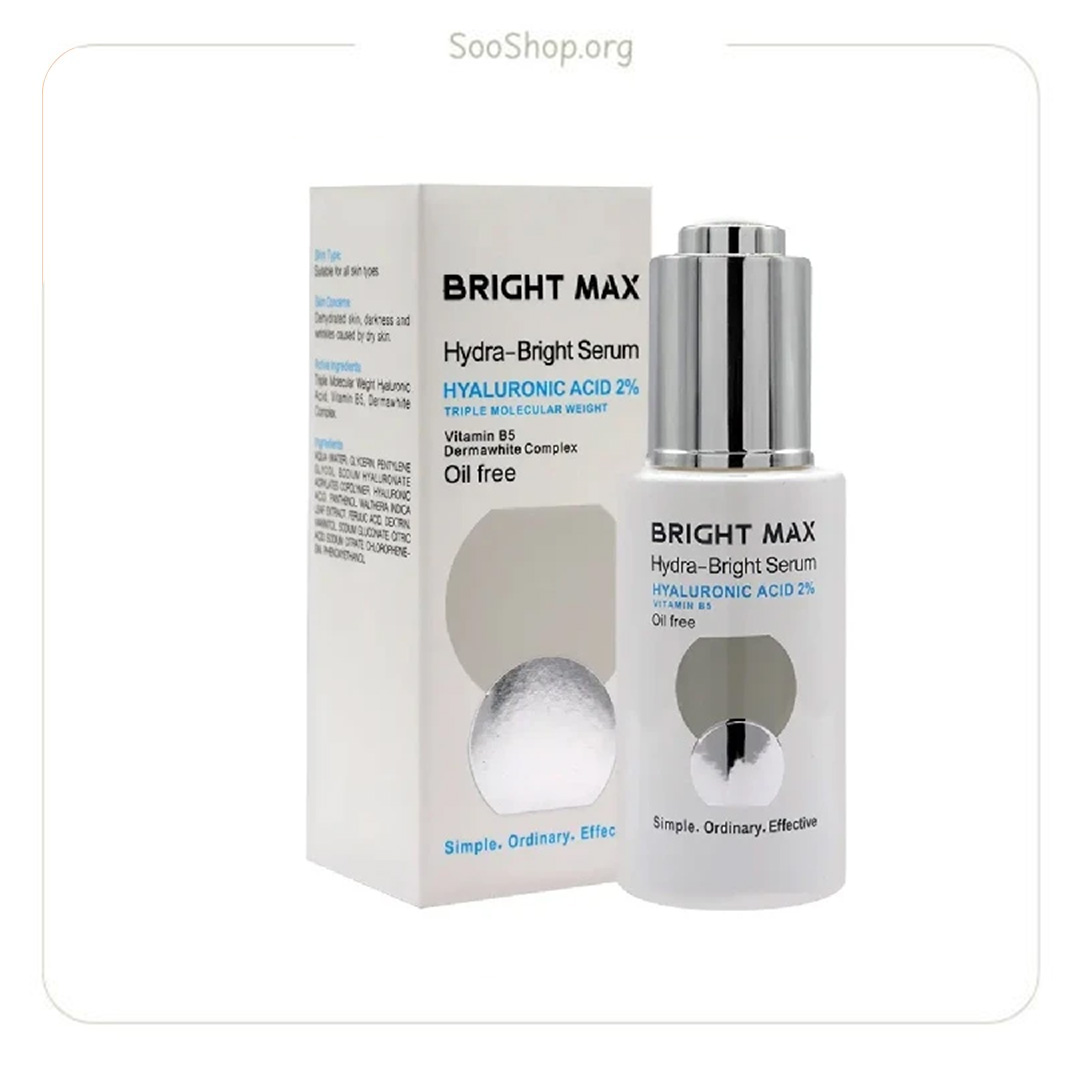 سرم پوست برایت مکس مدل HYALURONIC ACID 2% حجم 30 میلی لیتر