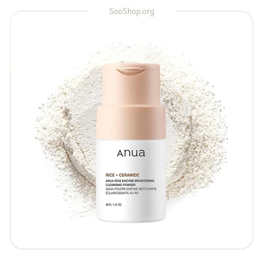 پودر پاک کننده آنزیمی روشن کننده برنج و سرامید آنوا Anua Rice Enzyme Cleansing Powder