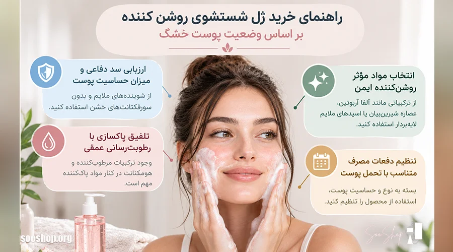 راهنمای خرید ژل شستشوی صورت روشن کننده برای پوست خشک