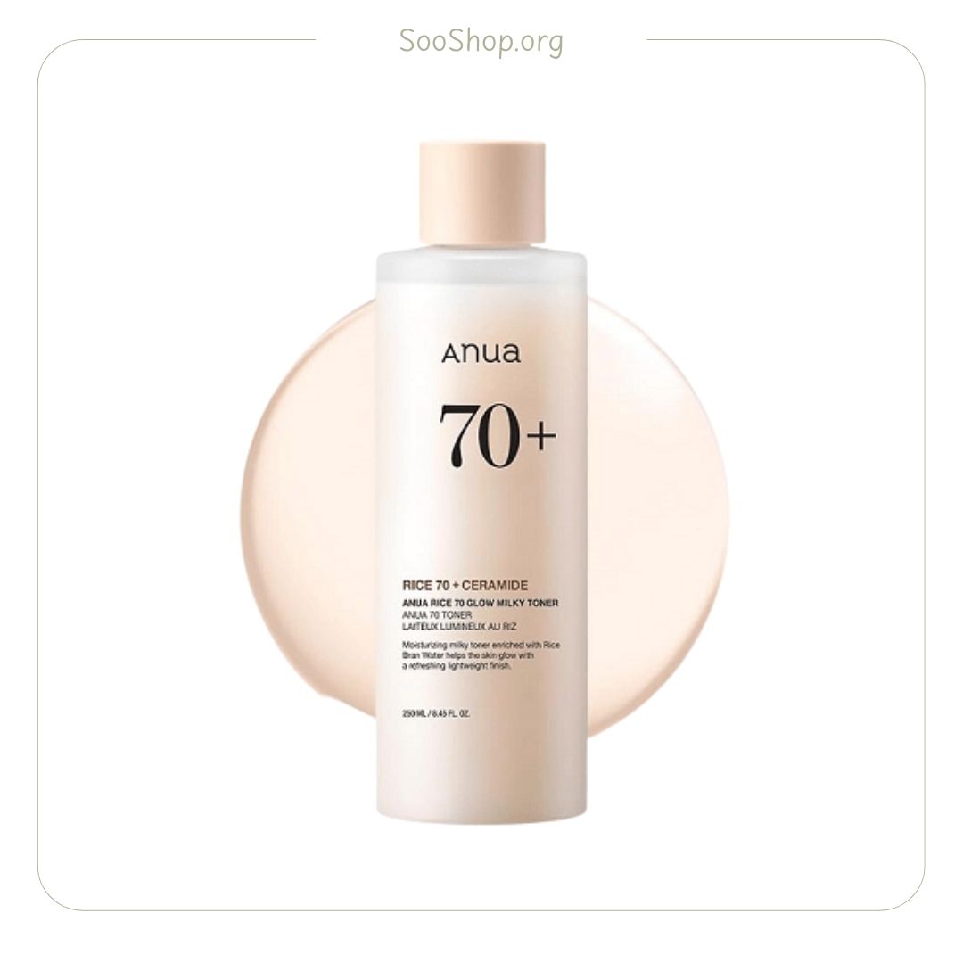 تونر آبرسان و روشن کننده آنوا مدل Rice 70 حجم 250 میل (اصل) | ANUA Rice 70 Glow Milky Toner 250ml