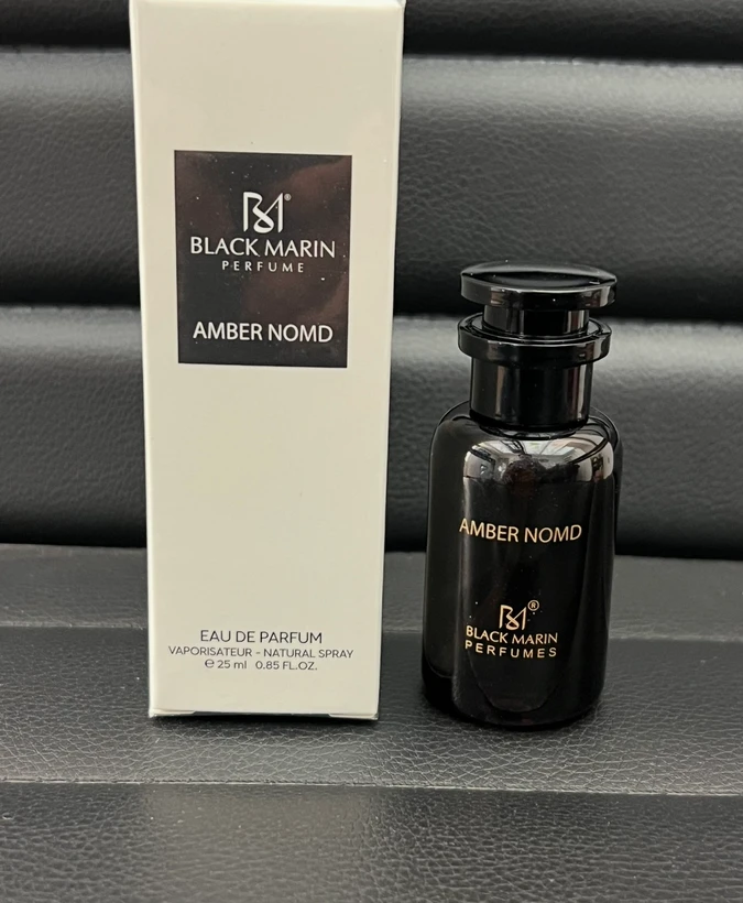 ادکلن جیبی مردانه و زنانه بلک مارین BLACK MARIN مدل AMBER NOMAD حجم 25 میلی لیتر
