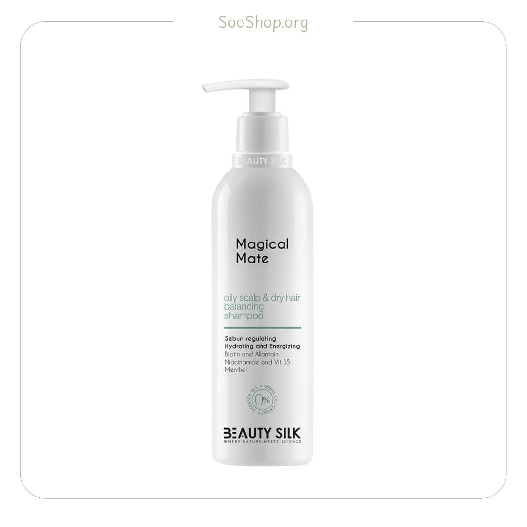 شامپو بیوتی سیلک مناسب کف سر چرب و موی خشک | Beauty Silk Shampoo for Oily Scalp & Dry Hair 407ml