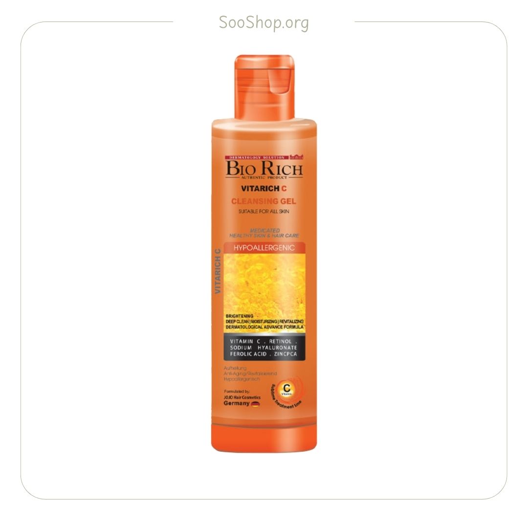 ژل شستشو بایوریچ فاقد سولفات حاوی ویتامین C و رتینول (اصل) | BioRich Sulfate-Free Vitamin C & Retinol Cleansing Gel