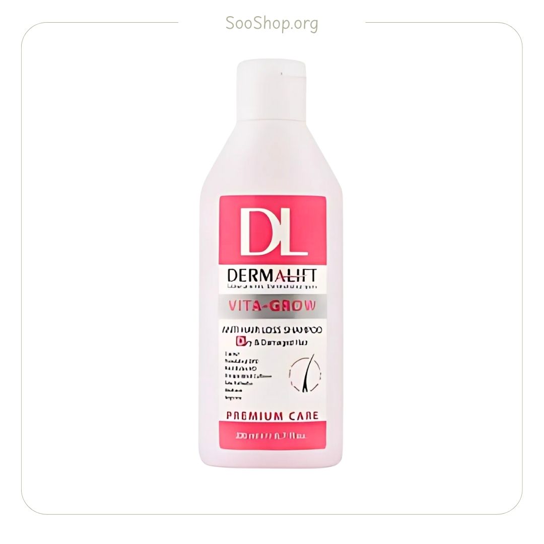 شامپو تقویت کننده و ضدریزش موی خشک ویتاگرو درمالیفت (اصل) | Dermalift Vitagrow Anti-Hairloss Shampoo for Dry Hair