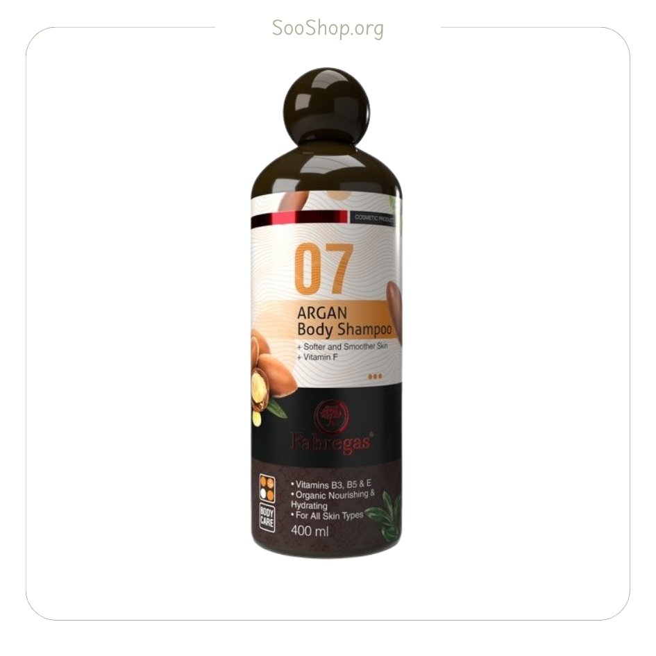 شامپو بدن ترمیم کننده فابریگاس حاوی آرگان (بدون سولفات) 400 میل (اصل) | Fabregas Argan Repairing Body Wash Sulfate-Free 400ml