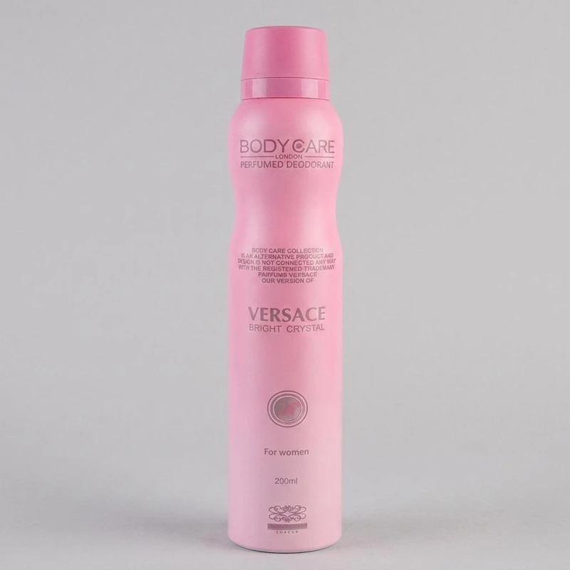 اسپری خوشبو کننده بدن زنانه بادی کر مدل Versace Bright Crystal حجم 200 میلی لیتر