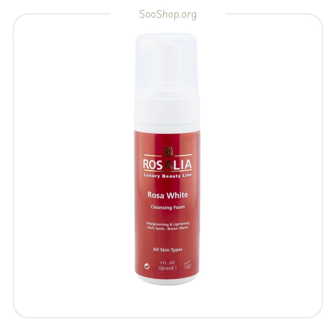 فوم پاک کننده روشن کننده رزالیا مدل رز وایت (اصل) | Rosalia Rosa White Cleansing Foam