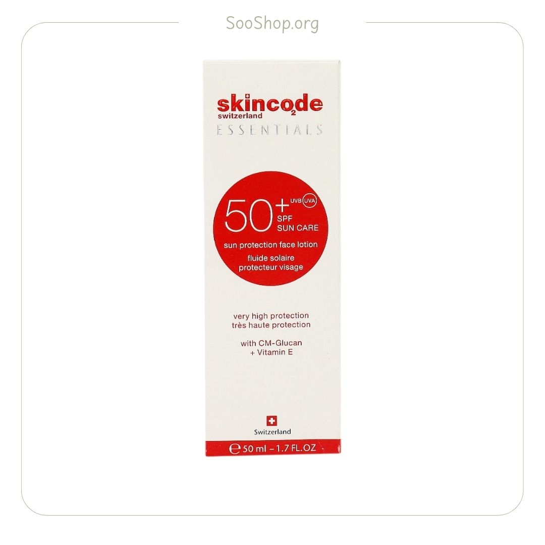 لوسیون ضد آفتاب SPF50 فاقد چربی و بی رنگ اسکین کد (اصل) | Skincode Essentials Sun Lotion SPF50 Oil-Free
