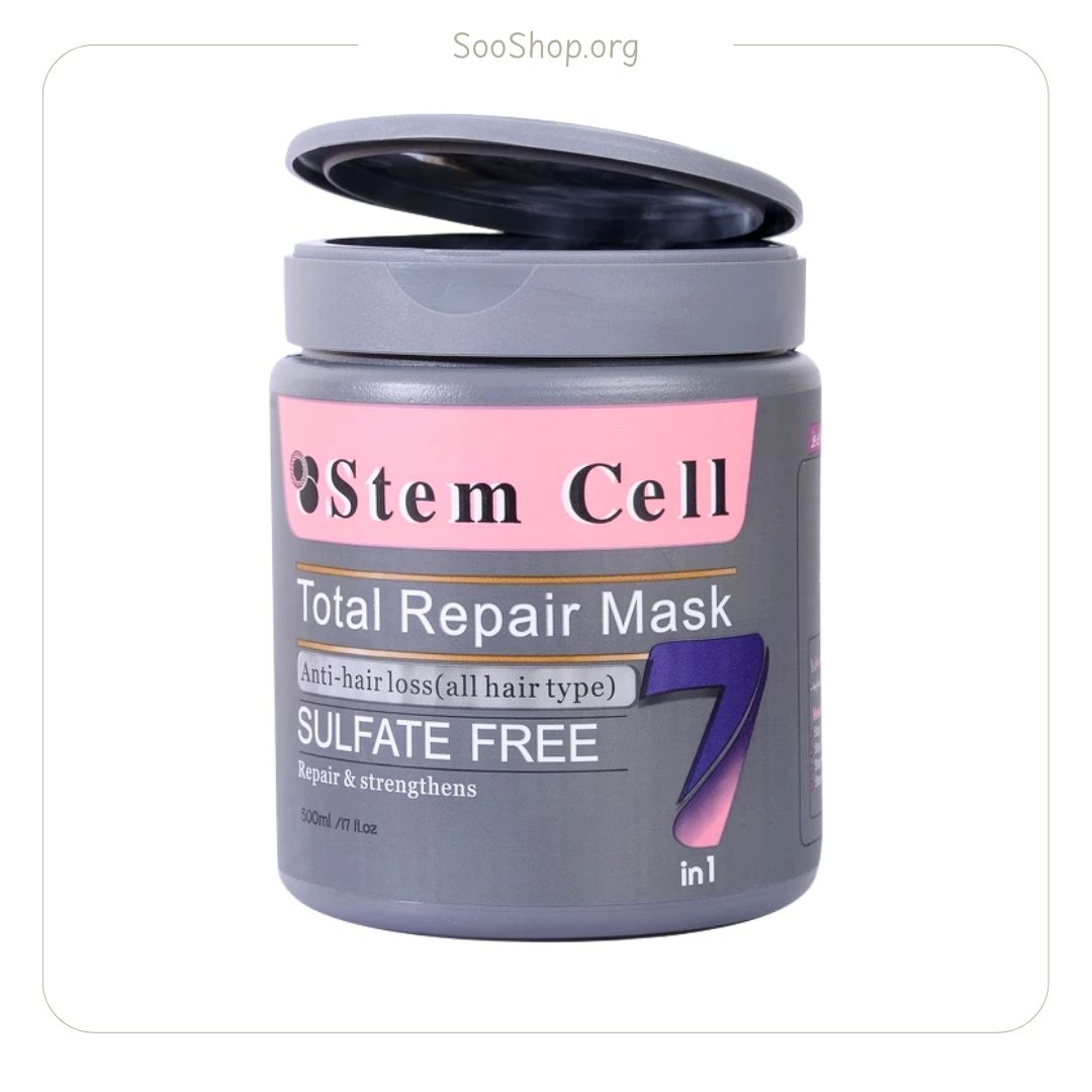 ماسک موی کاسه‌ای استم سل مدل ۷ کاره (صورتی) حجم ۵۰۰ میل (اصل) | Stem Cell 7-in-1 Hair Mask 500ml
