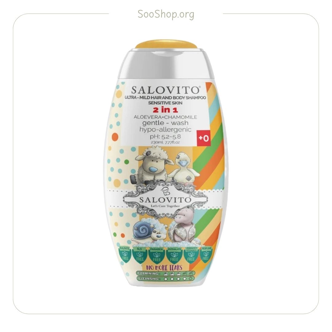 سالوویتو – شامپو سر و بدن کودک (بدون سولفات) | Salovito Sulfate-Free Head & Body Shampoo