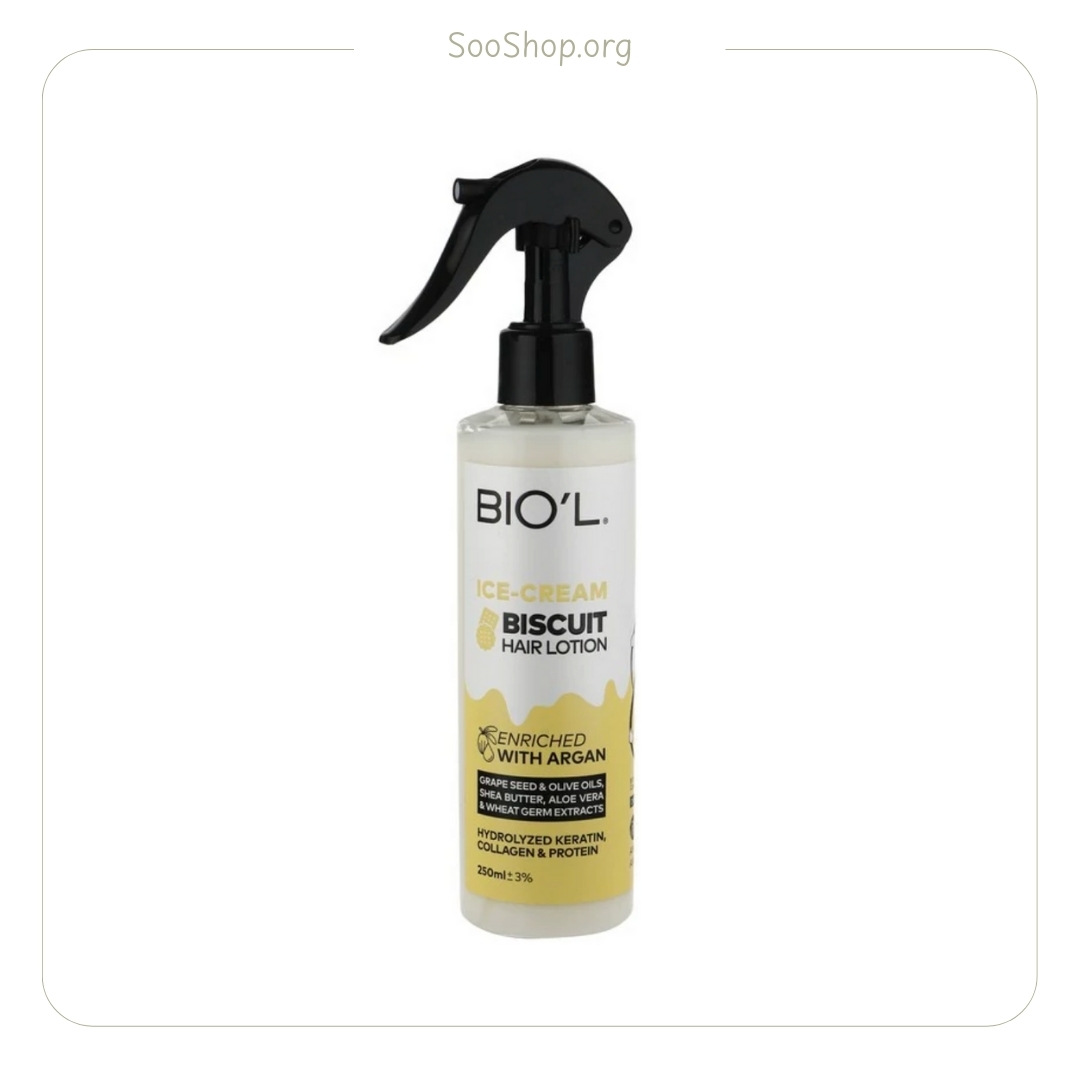 لوسیون مو بیول بستنی بدون آبکشی (اصل) حجم ۱۵۰ میل | Biol Leave-in Hair Treatment Ice Cream