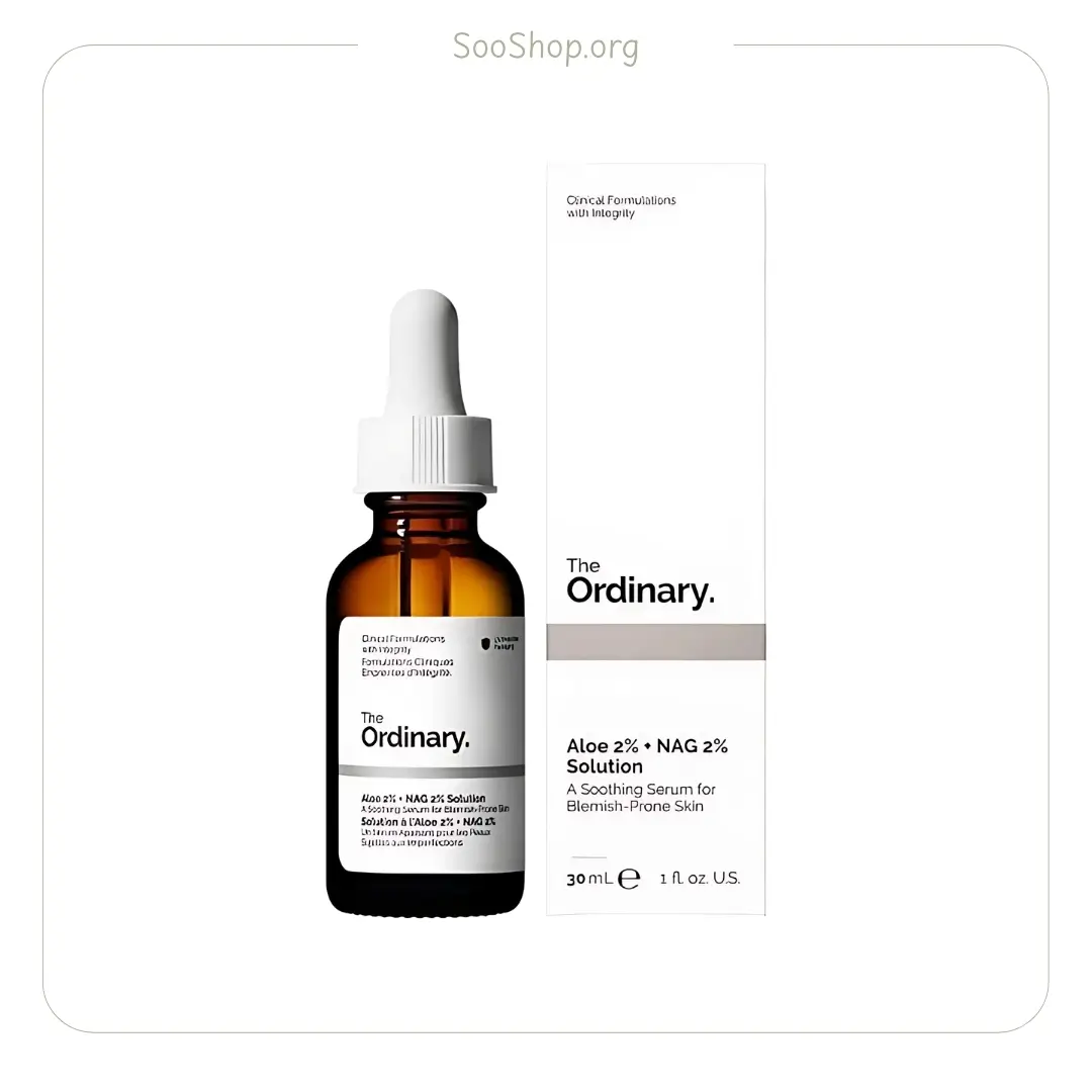 سرم تسکین دهنده اوردینری آلوئه 2% + NAG 2% حجم 30 میل (اصل) | The Ordinary Aloe 2% + NAG 2% Solution 30ml