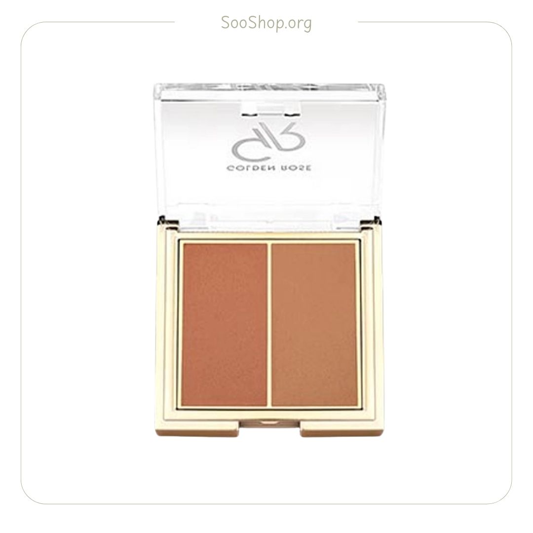 رژگونه دوتایی گلدن رز مدل Peachy Coral شماره ۰۳ (اصل) | Golden Rose Peachy Coral Dual Blush No. 03