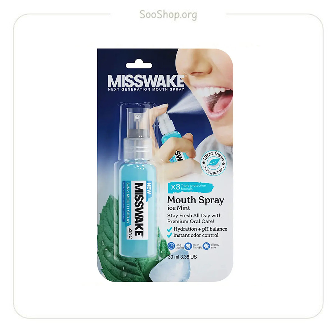 اسپری دهانشویه نعنا یخی میسویک – Misswake Ice Mint Mouthwash Spray