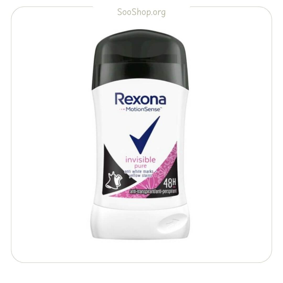 استیک ضد تعریق زنانه رکسونا مدل Invisible Pure (اصل) | Rexona Invisible Pure Antiperspirant Stick for Women