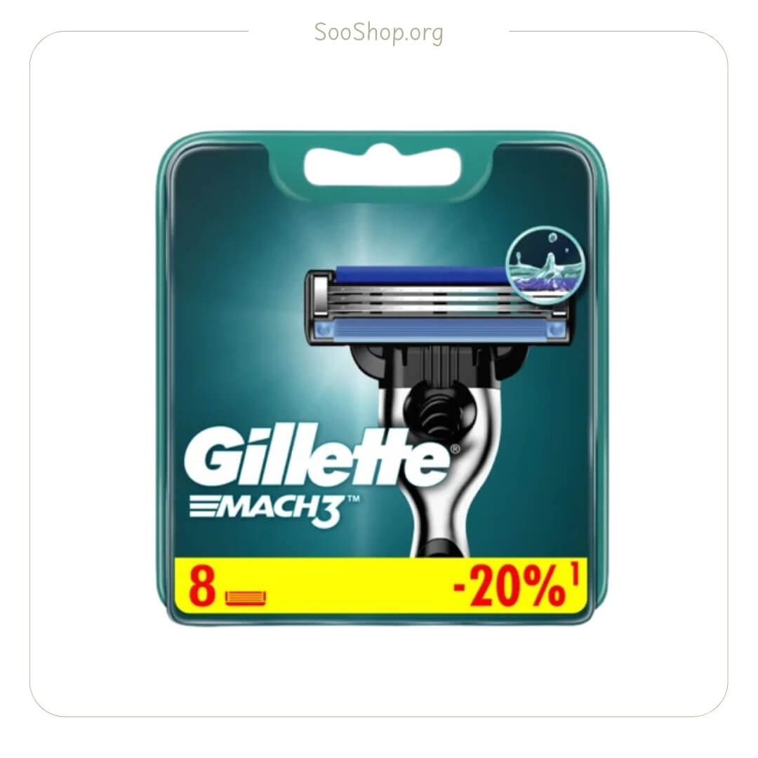 یدک خودتراش ژیلت مدل Mach 3 بسته 5 عددی (اصل) | Gillette Mach 3 Razor Refills 5-Pack