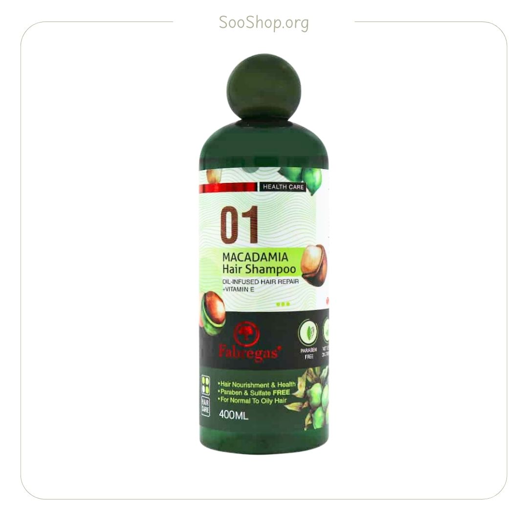 فابریگاس – شامپو سر ماکادمیا بدون سولفات (۴۰۰ میل) | Fabregas Macadamia Sulfate-Free Shampoo (400ml)