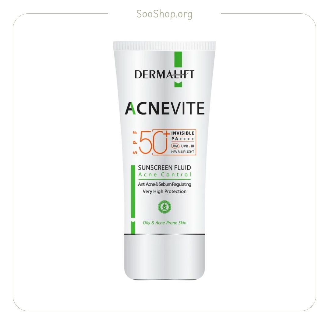 فلوئید ضد آفتاب پوست چرب و جوشدار بی رنگ درمالیفت | Dermalift Fluid Sunscreen for Oily & Acne-Prone Skin