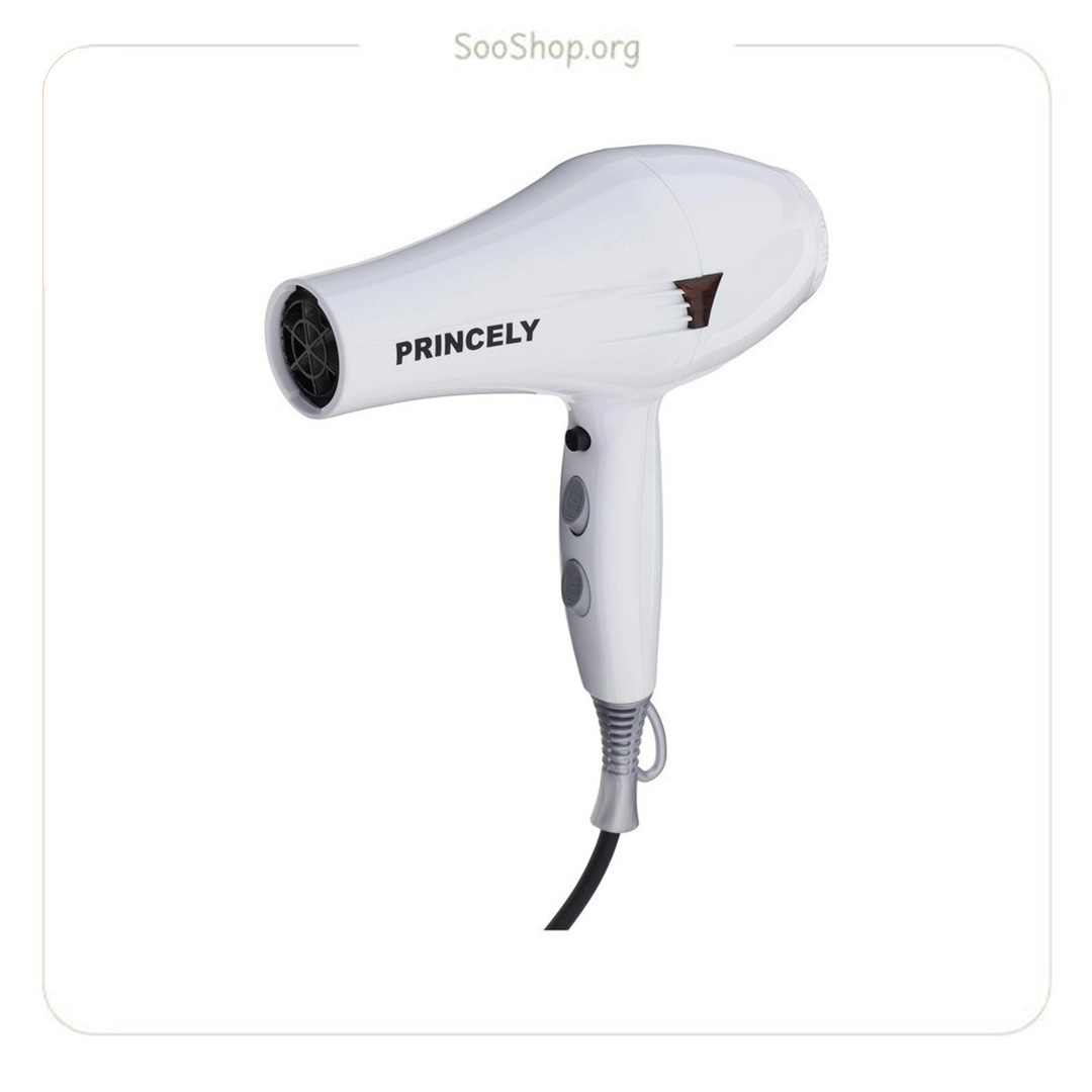 سشوار ۲۴۰۰ وات پرینسلی سفید حرفه‌ای PR249 AT (اصل) | Princely Professional White Hair Dryer 2400W PR249 AT