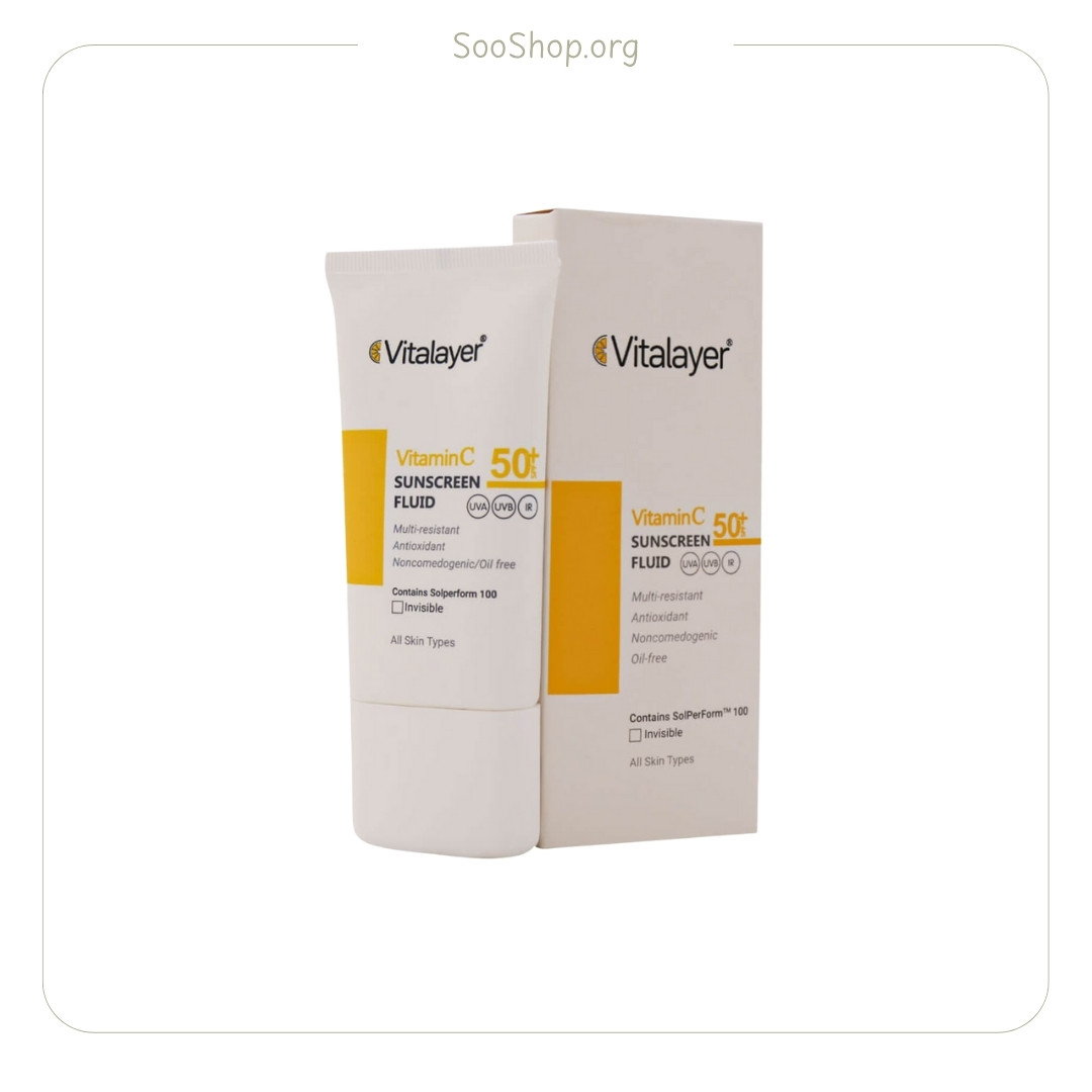 فلوئید ضد آفتاب ویتالایر Vitalayer ویتامین سی بی رنگ (اصل)