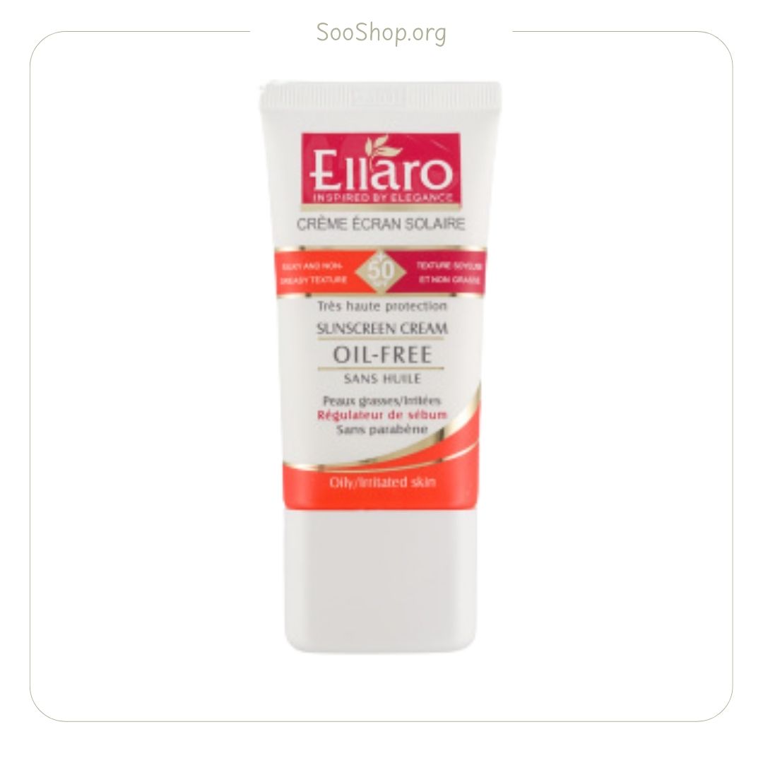 کرم ضد آفتاب الارو SPF50 فاقد چربی بیرنگ (اصل) | Ellaro Oil-Free Sunscreen SPF50 - Colorless