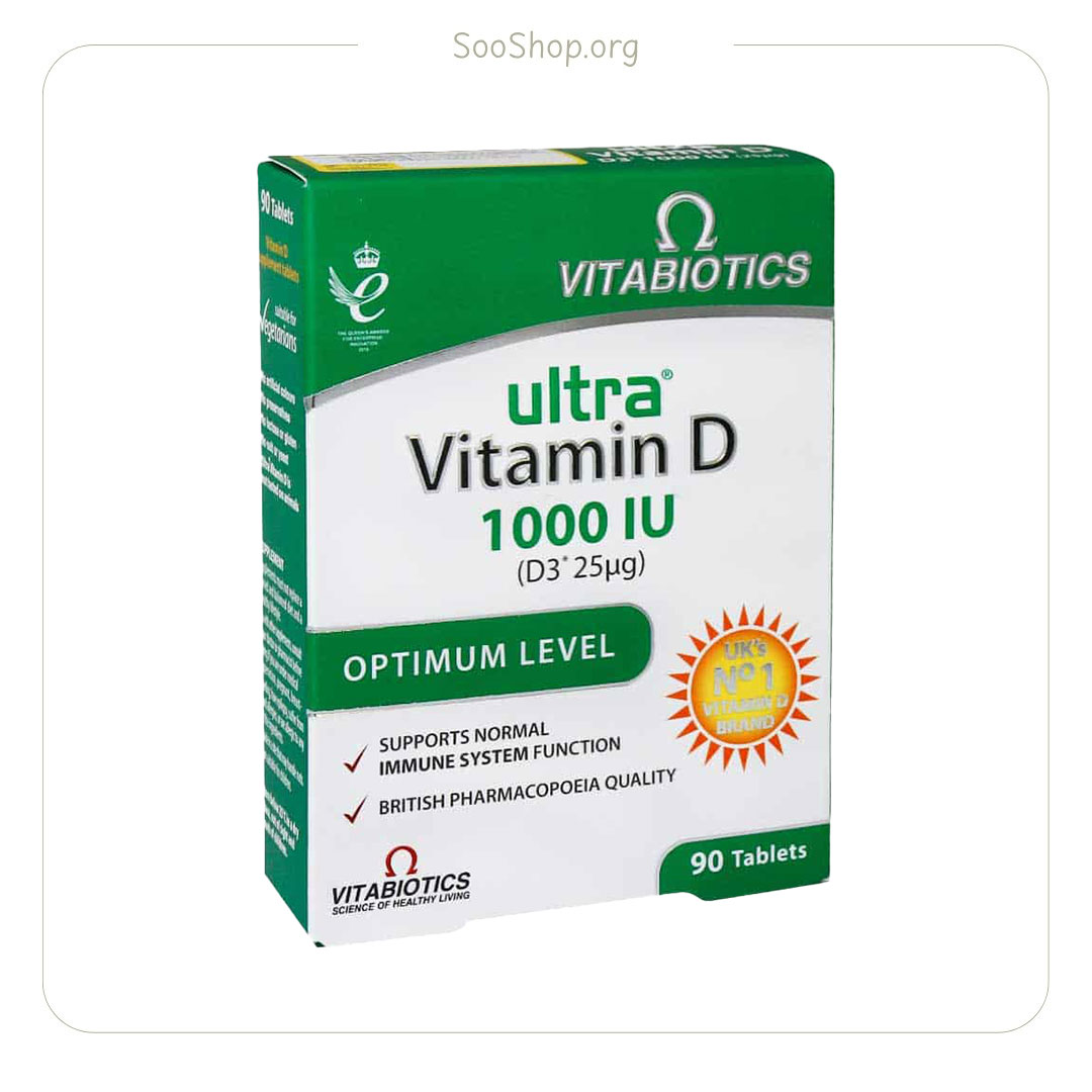 قرص اولترا ویتامین D3 – Vitabiotics Ultra Vitamin D3 1000 IU (90 Tabs)