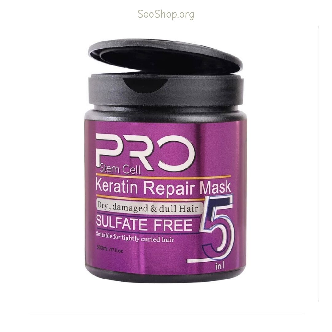 ماسک موی کاسه‌ای استم سل مدل ۵ کاره (بنفش) حجم ۵۰۰ میل (اصل) | Stem Cell 5-in-1 Hair Mask 500ml